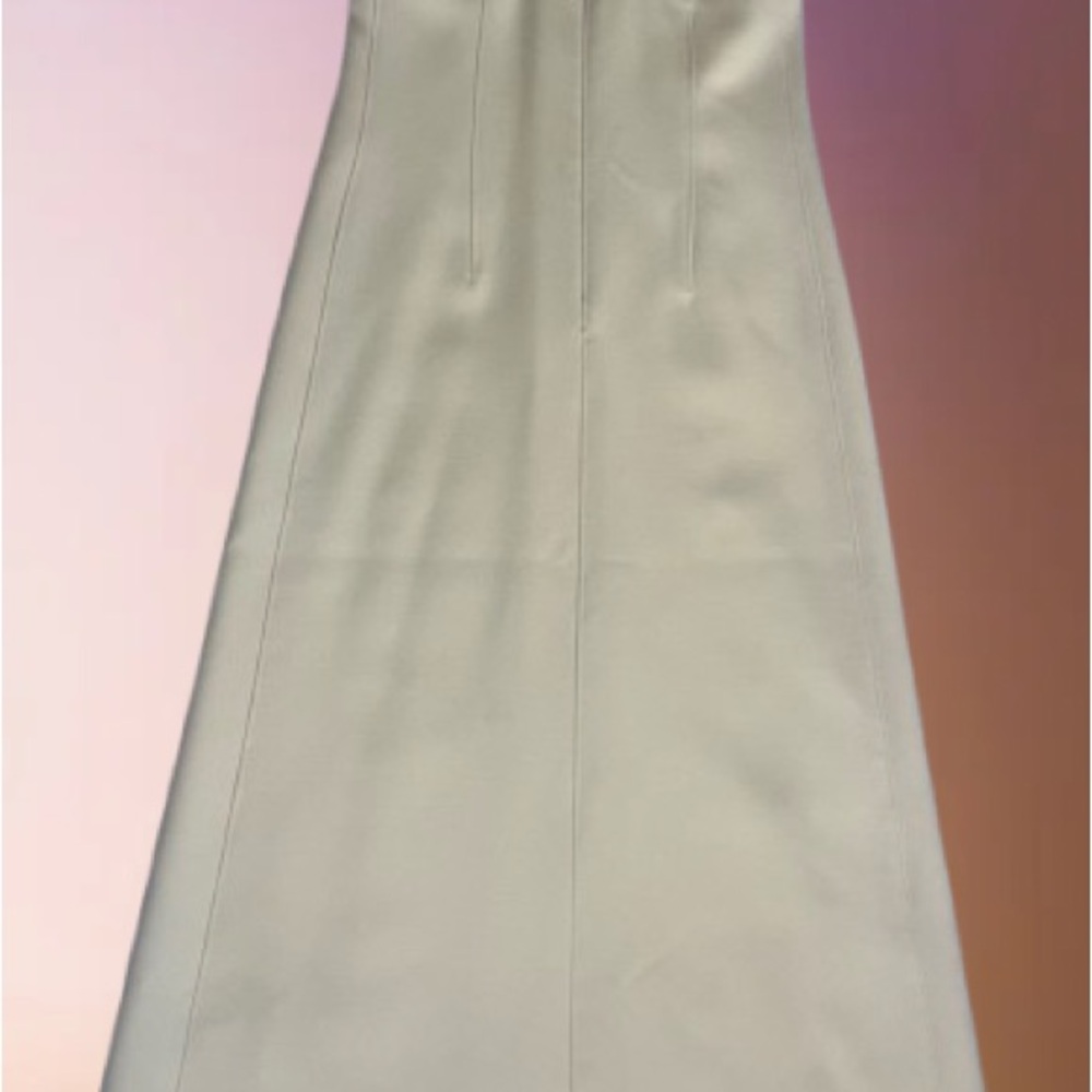 Vintage Courreges Couture Future numbered wool maxi dress Cream